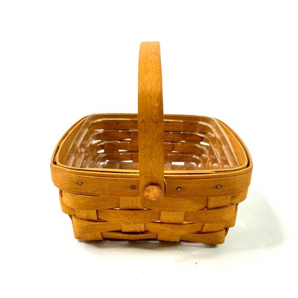 Bundle of 4 Vintage 90s Y2K Longaberger Baskets Woven Maple Wood Round Square - Picture 4 of 10